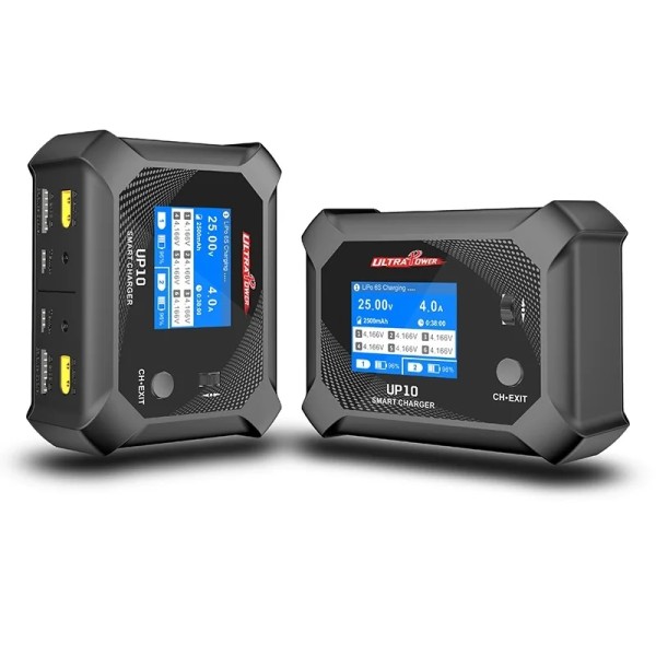 Ventas calientes ULTRA POWER UP10 Smart Balance Charger AC100W/DC200W Pantalla de 2,4 pulgadas/AC/DC Modo dual/Cargador rápido de doble canal